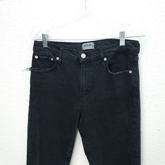 AGOLDE Toni Mid Rise Straight Raw Hem In feral Revolve Jeans - Picture 4 of 16